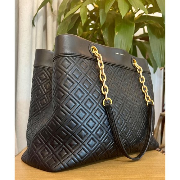 ♦️♦️ TORY BURCH AUTHENTIC BLACK LEATHER FLEMING/ALEXA HANDBAG ♦️♦️ - Picture 9 of 16